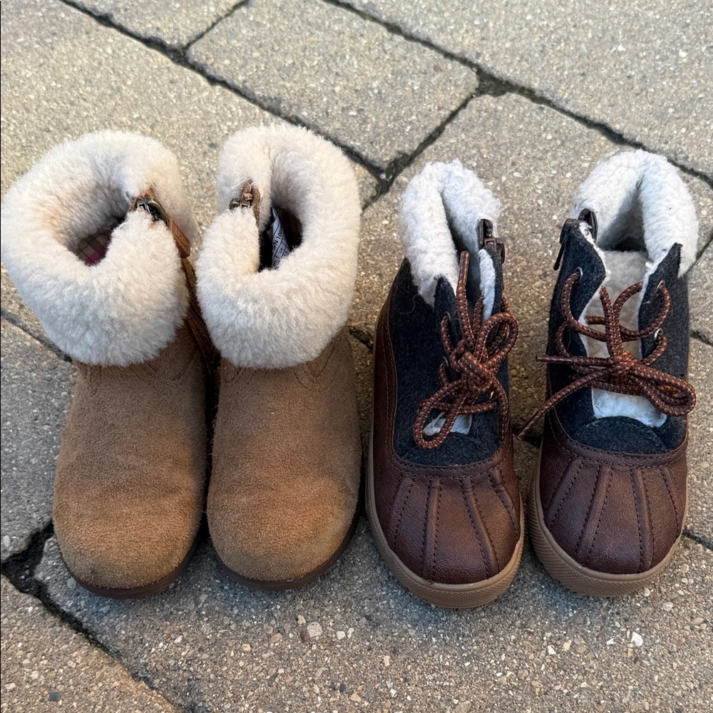 Boy Girl Twin Set! Cozy Brown and Tan Kids Boots UGG and GAP
